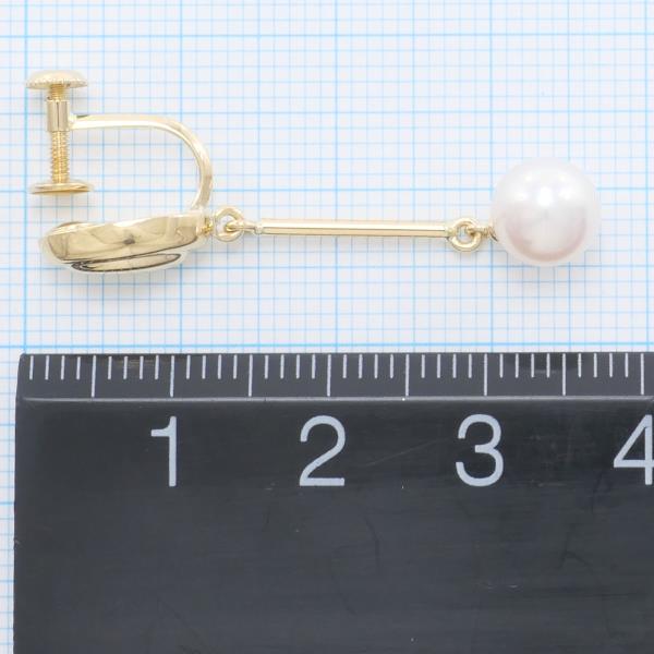 K18 Yellow Gold Pearl Earrings in Excellent Condition