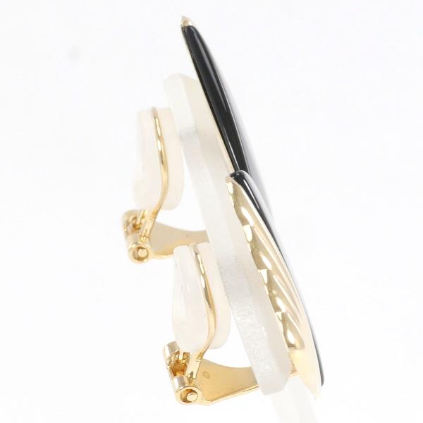 K18 Yellow Gold Onyx Earrings, Total Weight Approximately 5.4g