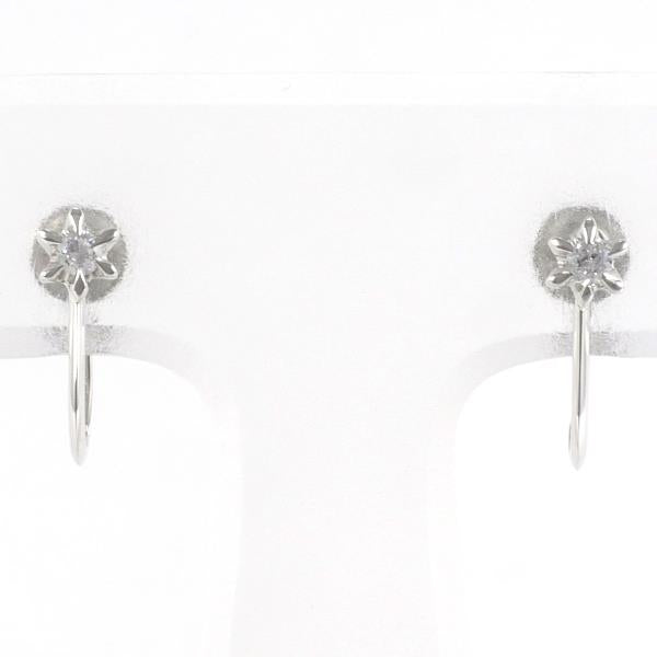 Platinum Diamond PT900 Earrings in Excellent Condition