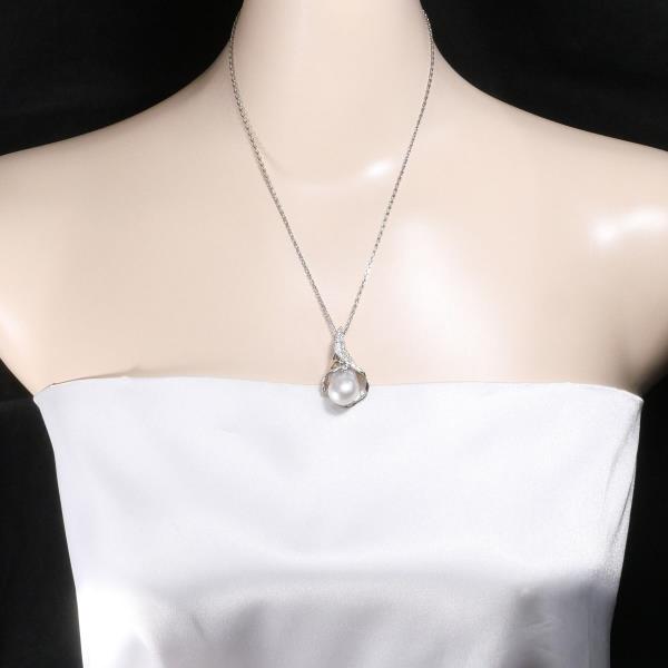 PT900 Platinum PT850 Necklace Pearl South Sea Pearl Diamond in Excellent Condition