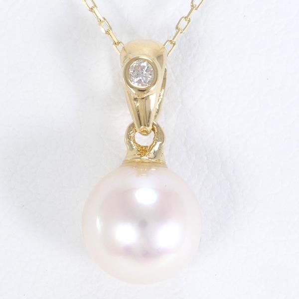 K18 Yellow Gold Pearl Necklace in Excellent Condition