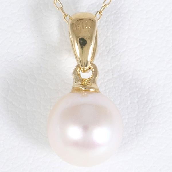 K18 Yellow Gold Pearl Necklace in Excellent Condition