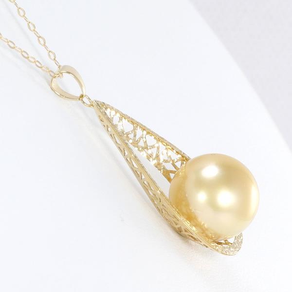 K18 Yellow Gold Necklace with Pearl, Approximately 50cm, Weighs Approximately 4.7g