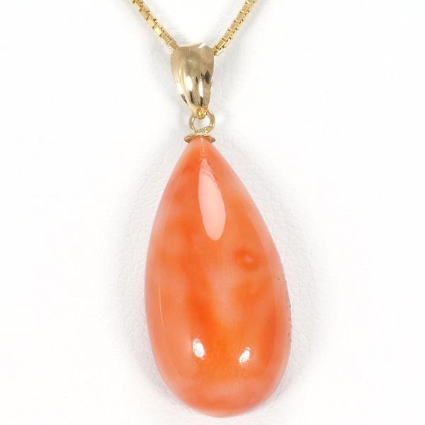 K18 Yellow Gold Coral Necklace in Excellent Condition