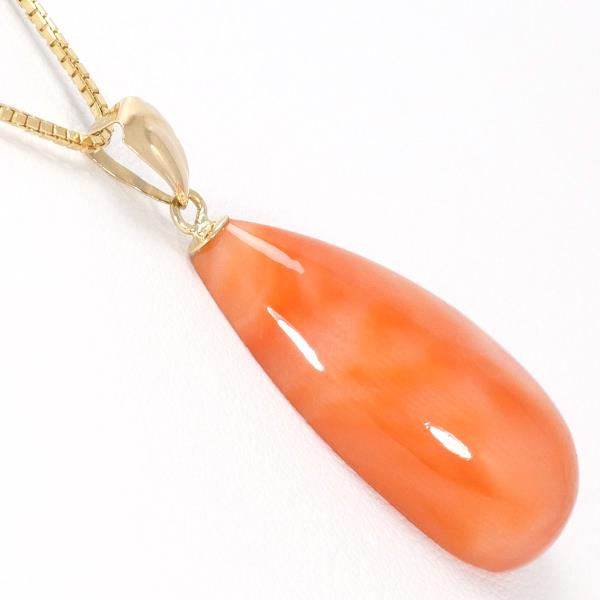 K18 Yellow Gold Coral Necklace in Excellent Condition