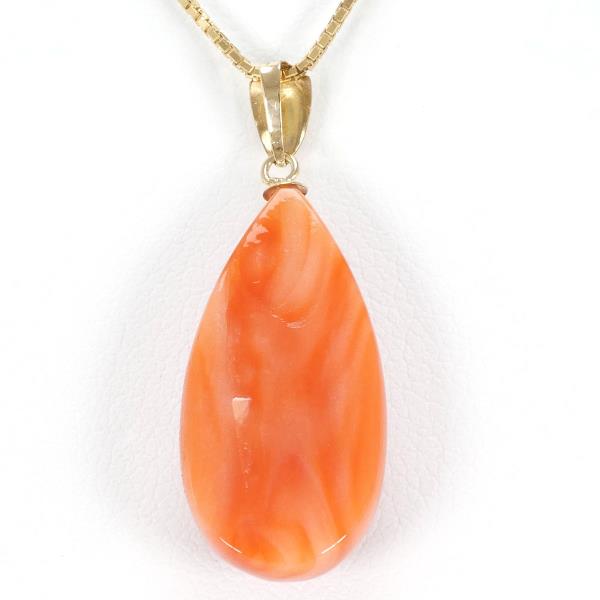 K18 Yellow Gold Coral Necklace in Excellent Condition