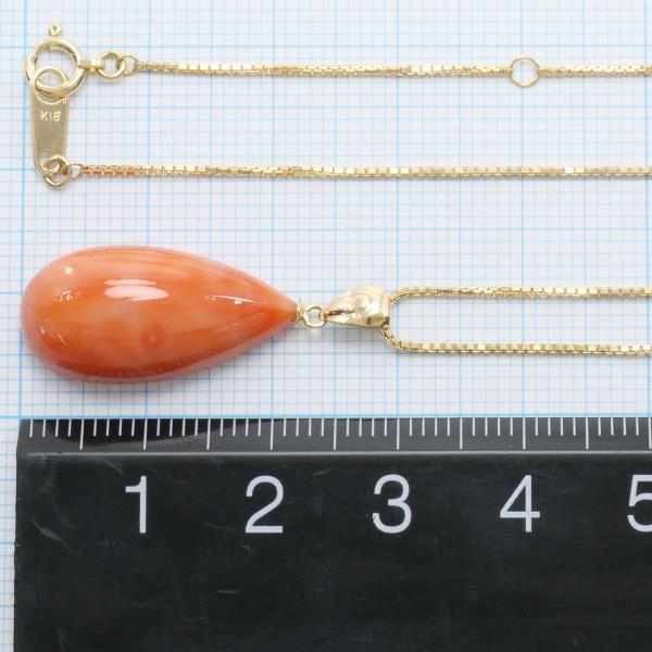 K18 Yellow Gold Coral Necklace in Excellent Condition