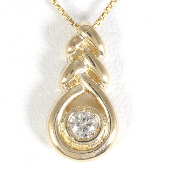 Women's K18 Yellow Gold Necklace with 0.11ct Diamond, Approx 41cm, Weight 2.4g in Excellent Condition