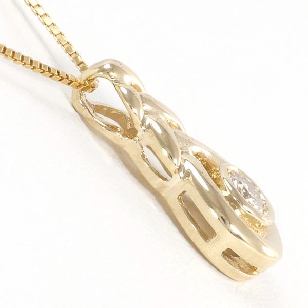 Women's K18 Yellow Gold Necklace with 0.11ct Diamond, Approx 41cm, Weight 2.4g in Excellent Condition