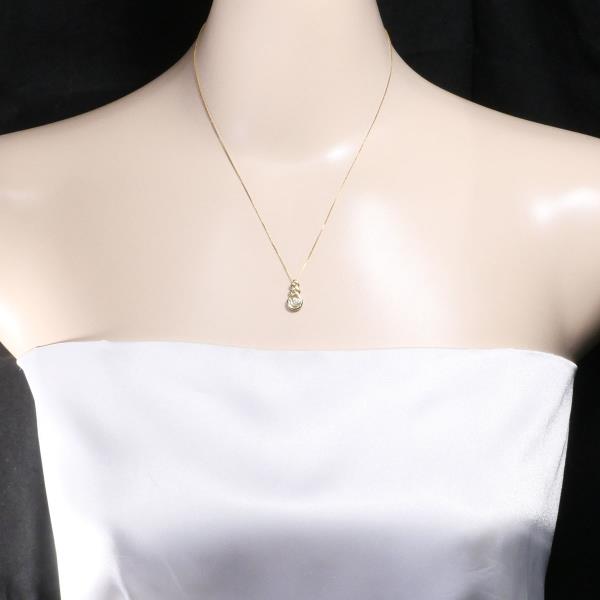 Women's K18 Yellow Gold Necklace with 0.11ct Diamond, Approx 41cm, Weight 2.4g in Excellent Condition