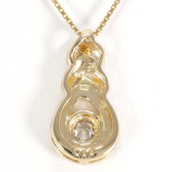 Women's K18 Yellow Gold Necklace with 0.11ct Diamond, Approx 41cm, Weight 2.4g in Excellent Condition