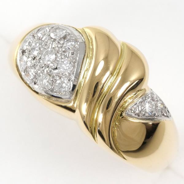 PT900 Platinum K18 Yellow Gold Diamond Ring 12.5 in Excellent Condition