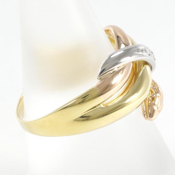 Ladies' Gold Snake Motif D0.015ct Ring- Platinum PT900/K18 Yellow Gold/18PG, Diamond - Size 13