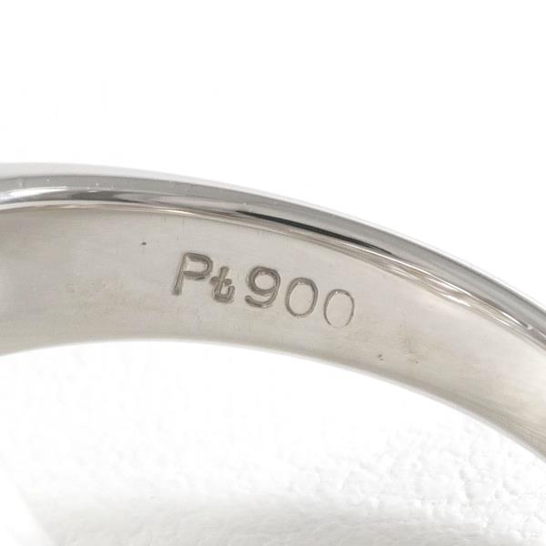 PT900 Platinum Pearl Ring with Diamond in Excellent Condition