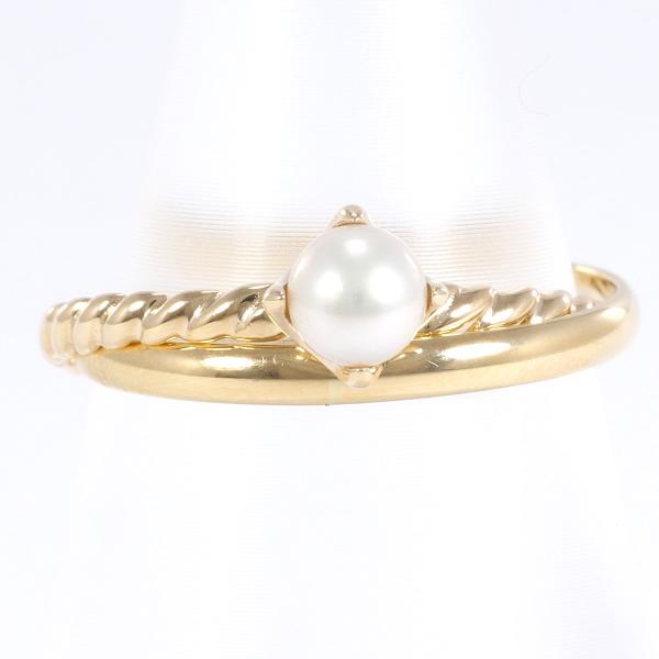 K18 Yellow Gold Pearl Ring 9号 in Excellent Condition