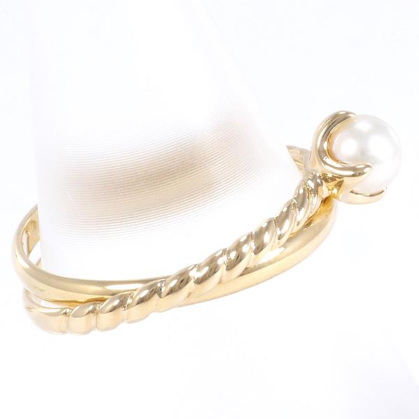 K18 Yellow Gold Pearl Ring 9号 in Excellent Condition