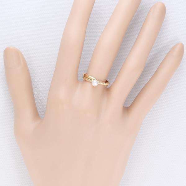 K18 Yellow Gold Pearl Ring 9号 in Excellent Condition