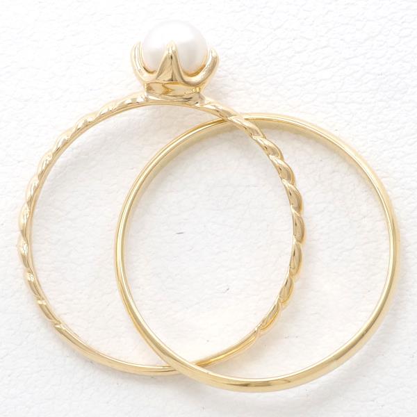 K18 Yellow Gold Pearl Ring 9号 in Excellent Condition