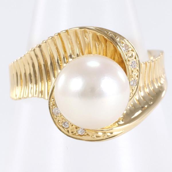 K18 Yellow Gold Pearl Ring 11.5