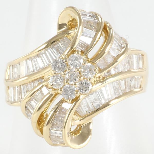 K18 Yellow Gold Diamond Ring 15号 0.29ct 1.72ct in Excellent Condition