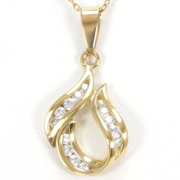 K18 Yellow Gold Zirconia Necklace in Pristine Condition