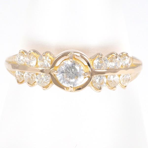 K14 Yellow Gold Zircon Ring Size 11 in Excellent Condition