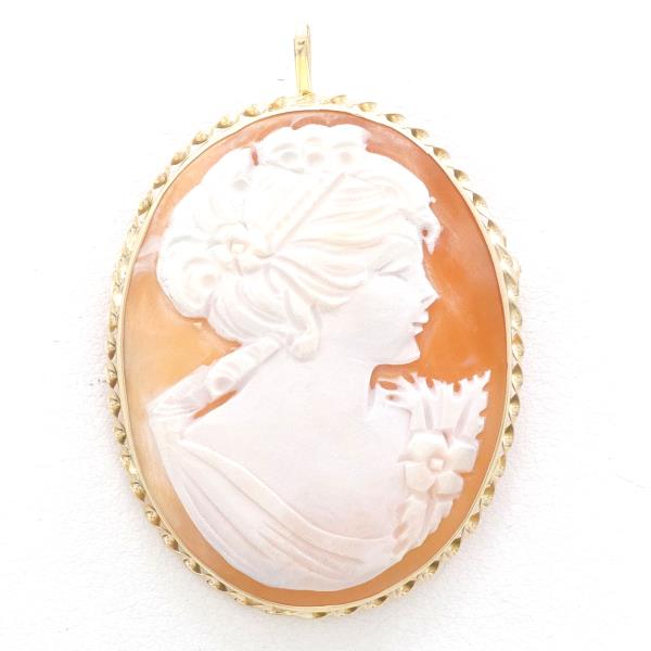 K14 Yellow Gold Brooch Pendant Shell Cameo