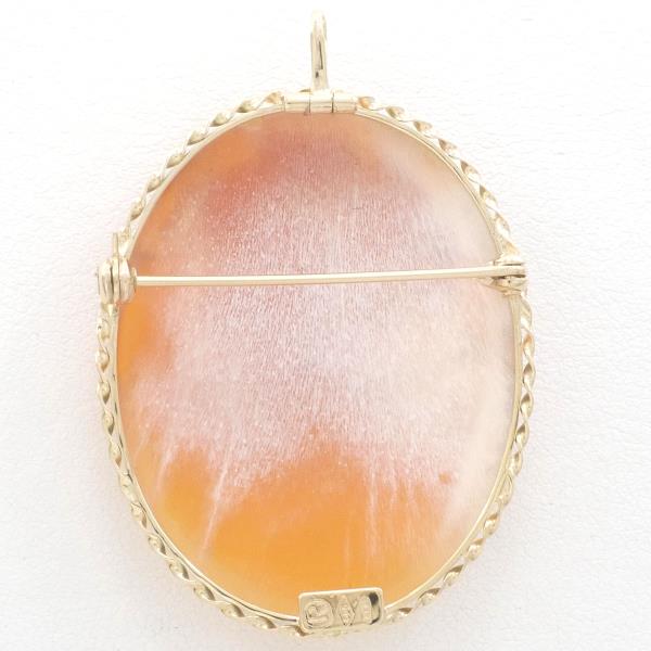 K14 Yellow Gold Brooch Pendant Shell Cameo