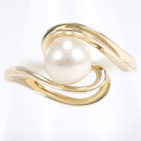 14K Yellow Gold Pearl Ring 17.5 in Excellent Condition