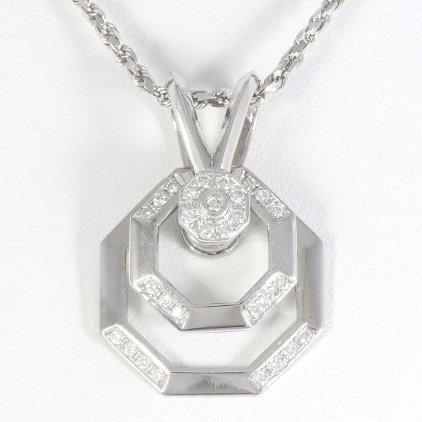 K18 White Gold Diamond Necklace in Pristine Condition