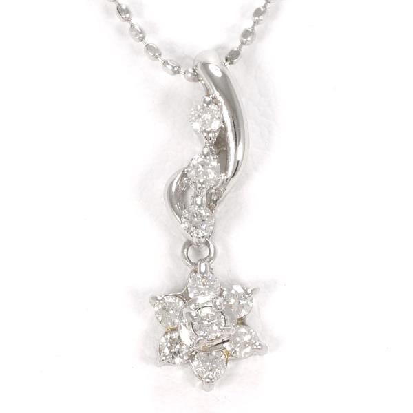 K18 White Gold Diamond Necklace in Excellent Condition