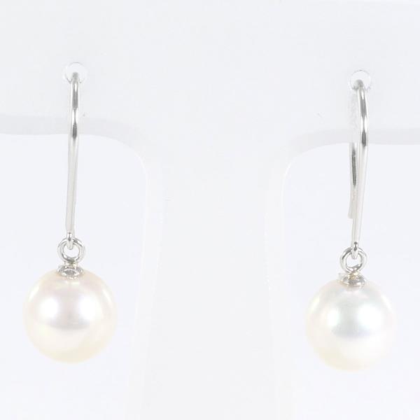 PT900 Platinum Pearl Earrings in Great Condition