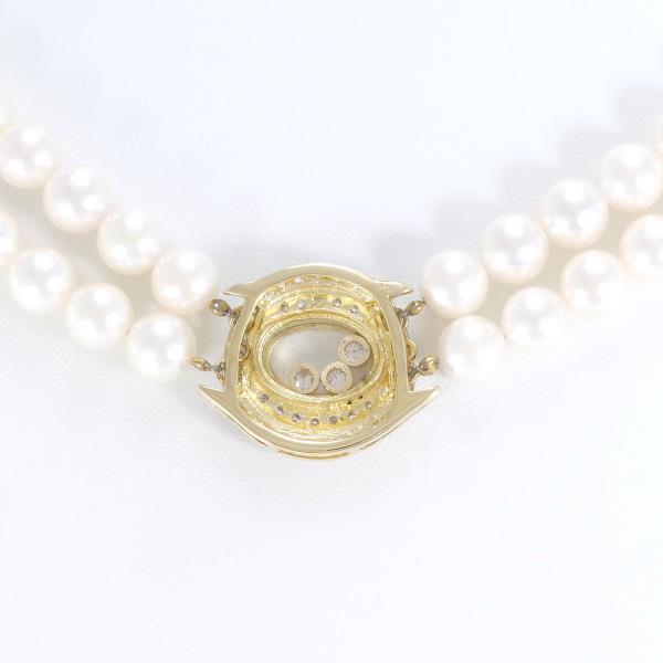 K14 Yellow Gold White Gold Akoya Pearl Diamond Necklace