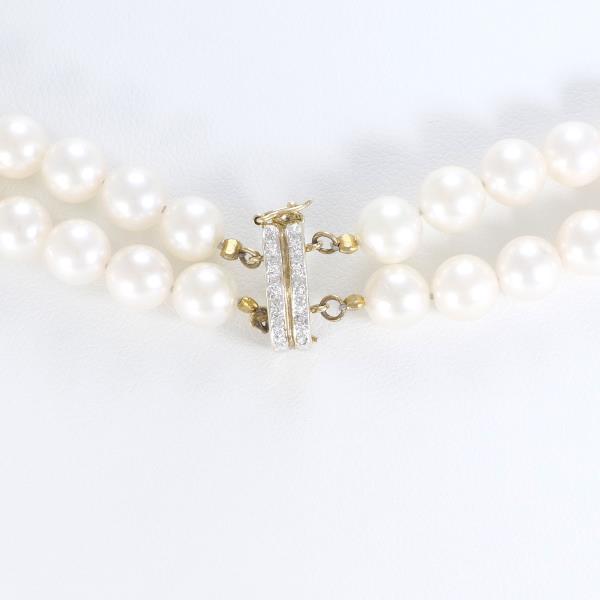 K14 Yellow Gold White Gold Akoya Pearl Diamond Necklace