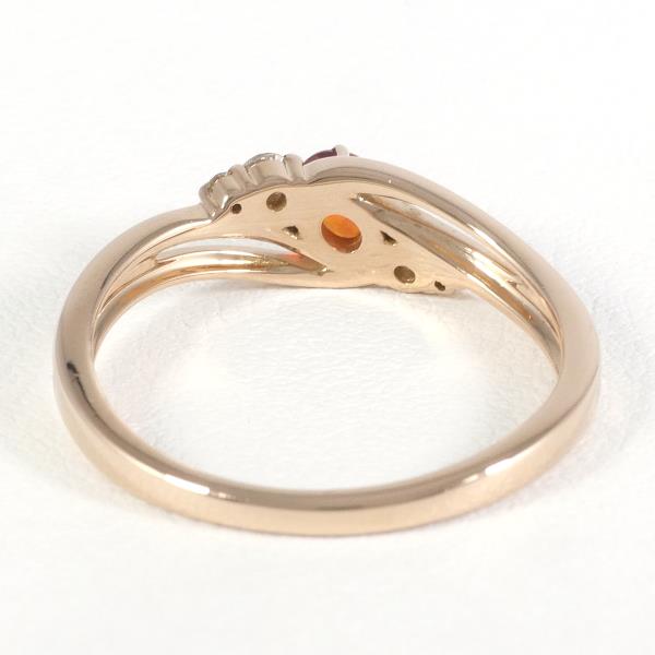 K18 Pink Gold Orange Sapphire Ring in Excellent Condition