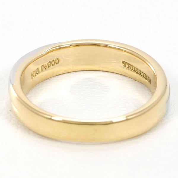 Trussardi PT900 Platinum K18 Yellow Gold Ring Size 6 in Excellent Condition