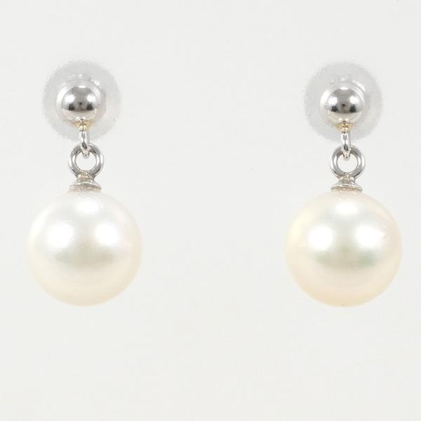 PT900 Platinum Pearl Earrings in Great Condition