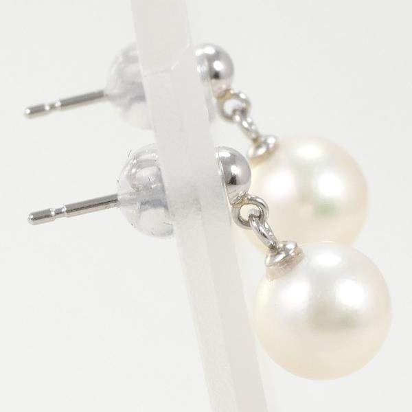 PT900 Platinum Pearl Earrings in Excellent Condition