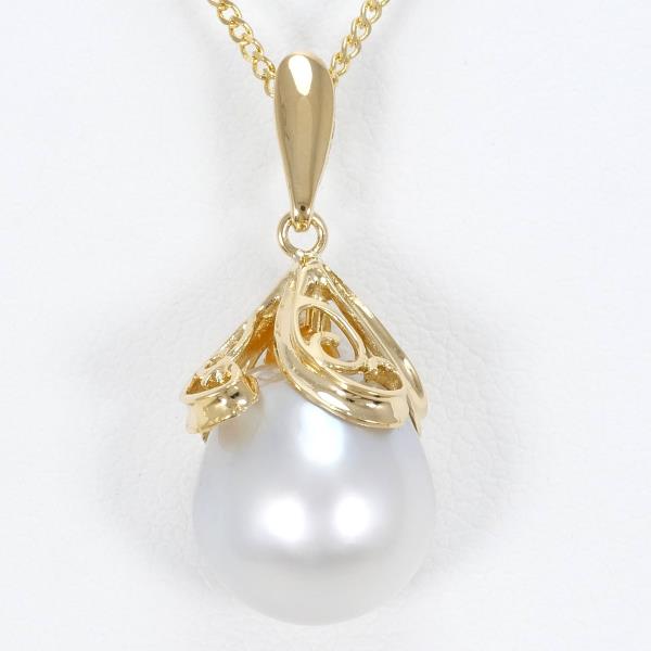 K18 Yellow Gold Pearl Necklace in Excellent Condition