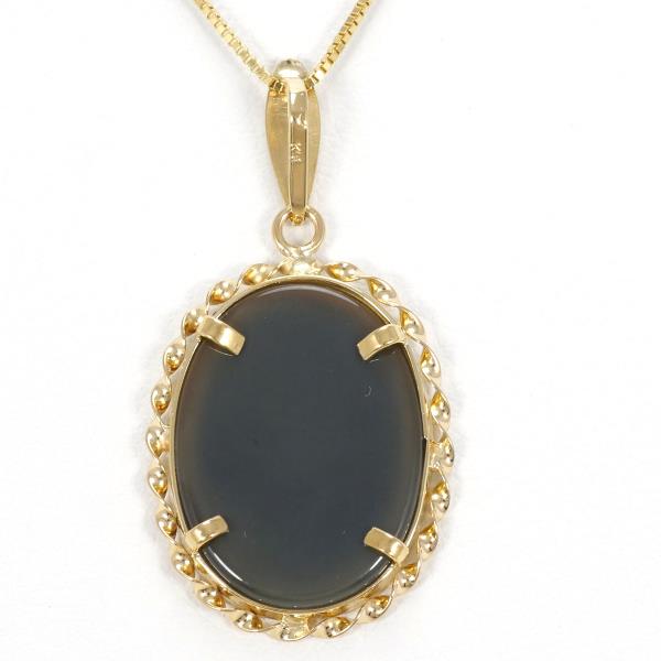 K18 Yellow Gold Necklace Stone Cameo in Excellent Condition