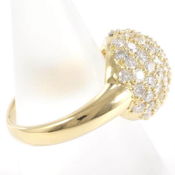 K18 Yellow Gold Diamond Ring 11 Size 2.24 in Excellent Condition