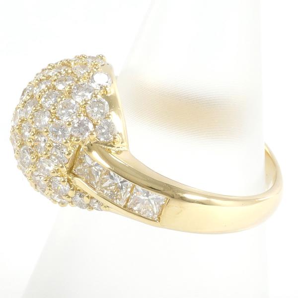 K18 Yellow Gold Diamond Ring 11 Size 2.24 in Excellent Condition