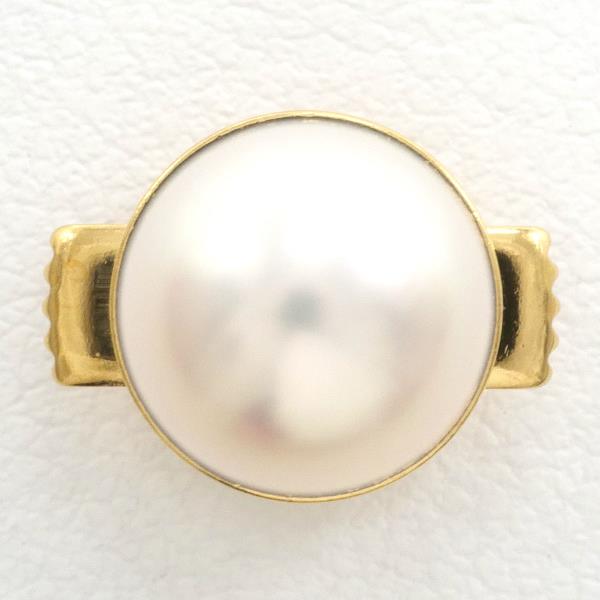 K18 Yellow Gold Pearl Pin Brooch