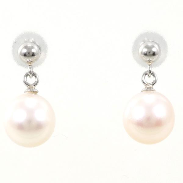 PT900 Platinum Pearl Earrings in Excellent Condition