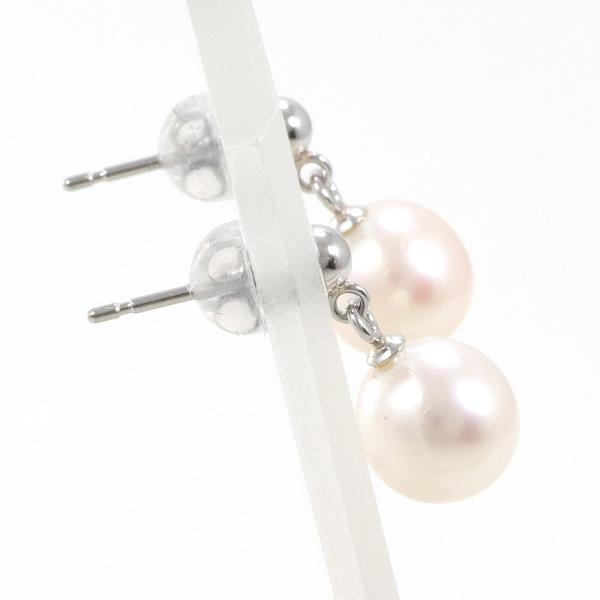 PT900 Platinum Pearl Earrings in Excellent Condition