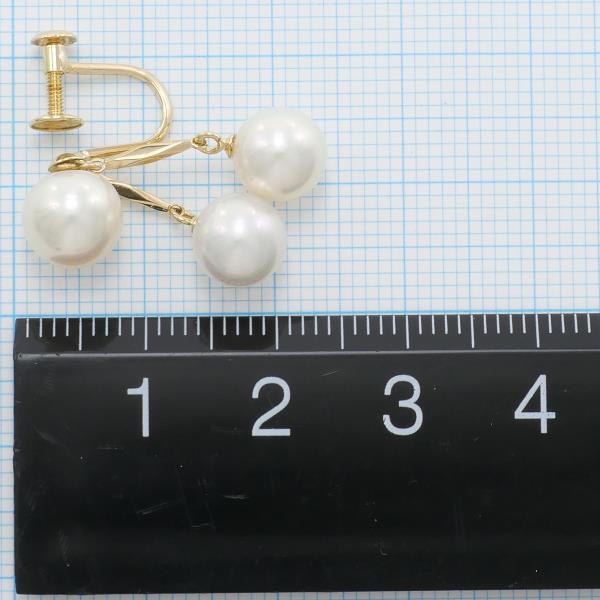 K18 Yellow Gold Pearl Earrings in Excellent Condition