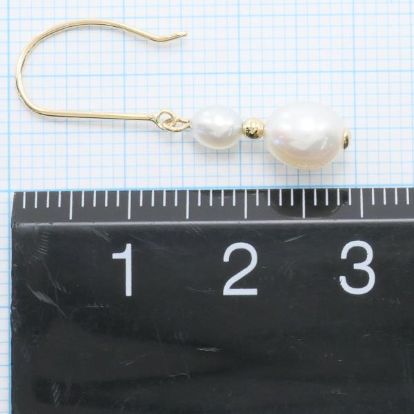 K18 Yellow Gold Pearl Earrings in Excellent Condition