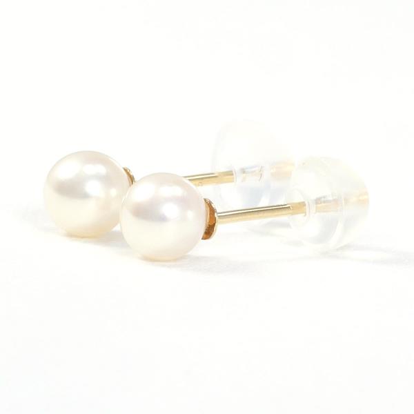 K18 Yellow Gold Pearl Earrings in Pristine Condition