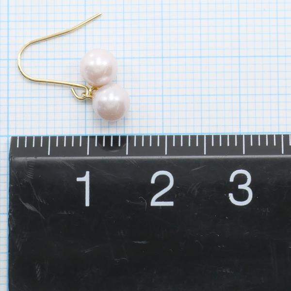 K18 Yellow Gold Imitation Pearl Earrings in Pristine Condition