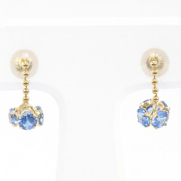 K18 Yellow Gold Earrings with Synthetic Stone